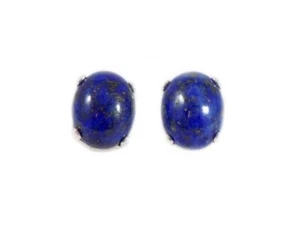 Lapis Lazuli Earrings Sterling Antique Persian Gem Badakhshan Ancient Sumer Ur - Picture 1 of 10