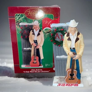 VINTAGE CARLTON CARDS ALAN JACKSON CHRISTMAS ORNAMENT 2003 COUNTRY MUSIC, WORKS! - Picture 1 of 7