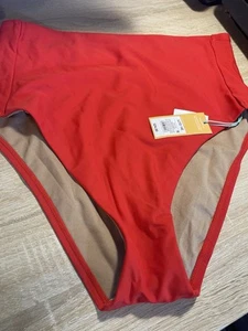 Kona Sol: New Red Large (12-14) High Waisted Tummy Control Bikini Bottoms (7) - Picture 1 of 2
