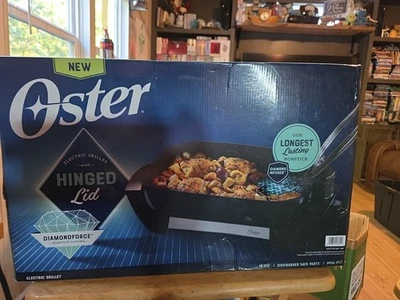 Sartén eléctrica antiadherente Oster DiamondForce 12" X 16" - Tapa con bisagras - Nueva en caja Foto 1 de 4