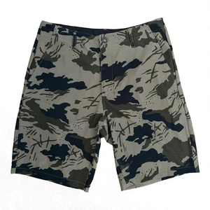 Volcom Surf & Turf Hybrid Shorts Beige Black Green Camo 4 Way Stretch Men 32 - Picture 1 of 10