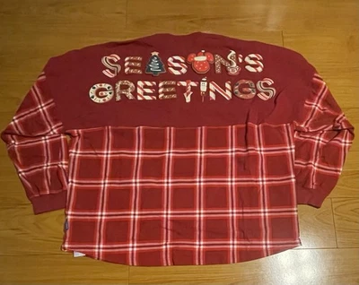 2021 Disney Christmas Season's Greetings Red Plaid Spirit Jersey 2XL XXL - Image 1 of 4