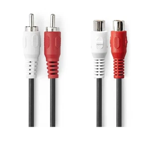 Nedis Cable Audio Estéreo 2x RCA Macho a Hembra 5m Conexión Estable, Negro - Imagen 1 de 3
