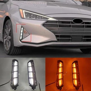 LED Sequential DRL Fog Light Turn Signal for Hyundai Elantra 2019 2020 Pair - Picture 1 of 12