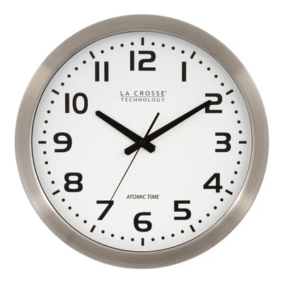Wall Clock, Metal, 16-inch Dia. (WT-3161WH) - Image 1 of 4