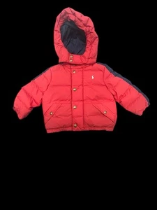 POLO Ralph Lauren ragazzo piumino cappotto invernale 2/2T rosso/marino - Foto 1 di 5