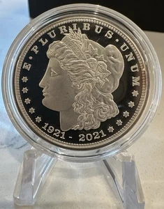 1 oz Silbermedaille - 1921-2021 Morgan Dollar - INV#7893 - Bild 1 von 2