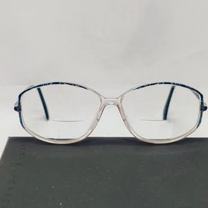 Silhouette SPX 1861 10 6061 Clear Blue Round Eyeglasses Frames 54-12 130 Austria - Picture 1 of 7