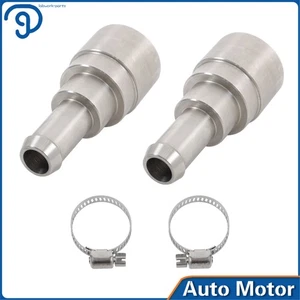 TWO Heater Core Coolant Hose Connectors For Silverado Tahoe Suburban 1998-2014 - Picture 1 of 12