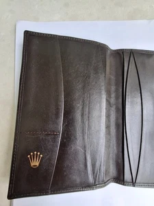 Vintage black Rolex Leather Wallet Pasport Credit card Holder - Picture 1 of 7