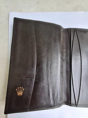 Vintage black Rolex Leather Wallet Pasport Credit card Holder - Image 1 of 4