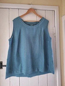 BNWOT'S FABULOUS SEASALT MOUNTBOARD LINEN SUMMER VEST TOP TEAL 20 - Picture 1 of 9