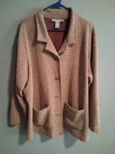 Modern Soul Womens Soft Button Front Cardigan with Pockets Coastal Grandma 2XL - Picture 1 of 5