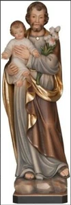 STATUA DI SAN GIUSEPPE CM 34 SCOLPITO IN LEGNO DELLA VALGARDENA DECORATO A MANO - Imagen 1 de 1