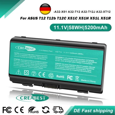 5200mAh A32-X51 A32-T12 A32-XT12 Akku Für ASUS X51 X51H X51L X51R X58 X50C X58L  - Bild 1 von 4