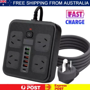 Surge Protector Power Board 4 Outlets USB A C Port Individual Switch Power Strip - Picture 1 of 19
