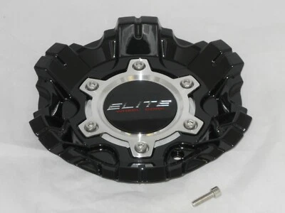 DUB CARNAL ELITE LOGO GLOSS BLACK WHEEL RIM CENTER CAP 5260-15 M-438 WITH SCREW - Image 1 of 2