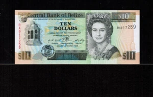 1996 Belize $10 DOLLARS Large Format Gem UNC - Rare! - Picture 1 of 2