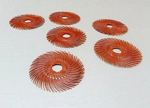 3M Radial Bristle Disc 2" Brushes Pack of 6 Red Discs 220 Grit 3M Scotch-Brite - Picture 1 of 7