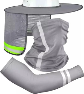 Schutzhut volle Krempe Sonnenschutz mit Bandana Stirnband & Armstulpen für den Bau - Bild 1 von 7