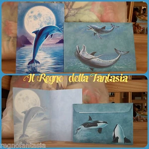 BIGLIETTO D'AUGURI CON DELFINO GREETING CARD GRUSSKARTE REGALO COMPLEANNO FESTE - Imagen 1 de 1