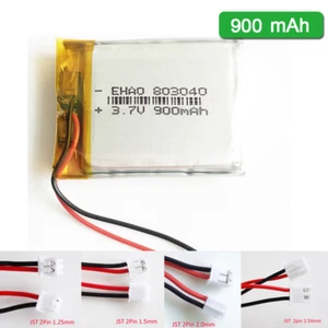 3.7V 900mAh Lipo Rechargeable Battery 803040 For Camera GPS DVD Speaker Recorder - Picture 1 of 13