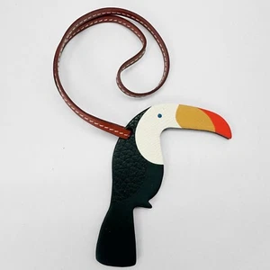 Handgefertigter schwarzer Tukanleder Vogel Taschenanhänger Kostenloser günsti... - Bild 1 von 4