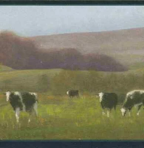 WALLPAPER BORDER MOUNTAIN FIELD SCENE WITH COWS DC5019B - Picture 1 of 2