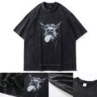 Oversize streetwear T-shirt Vintage czarny ze śmiesznym dobermanem pies hrabia