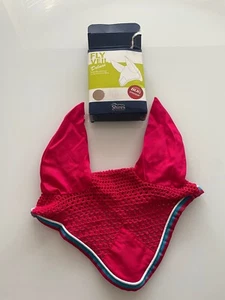 Shires Fly Veil Deluxe 165 Cob vollrosa und babyblau - Bild 1 von 2