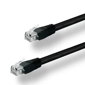 1x 9ft Black CAT5E Network Wire LAN Cable Patch Cord Ethernet Internet Router PC - Picture 1 of 9