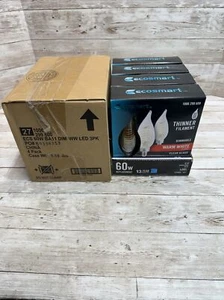 Ecosmart 60w B11 E12 Warm White Dimmable 4 Packs/12 Bulbs - Picture 1 of 7