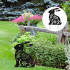  Rabbit Ground Plug Iron Garden Animal Sign Bunny Metal Yard Art Easter Decor