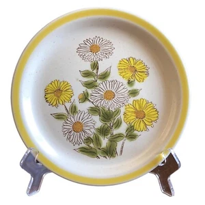 Fujistone Daisies Stoneware Salad Snack Dessert Plate Set Of 3 Vintage 7 5/8” - Picture 1 of 12