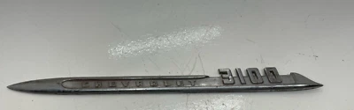 1956 Chevy 3100 Truck Hood Spear Pickup Molding Side Body Trim Chevrolet Emblem - Image 1 of 4
