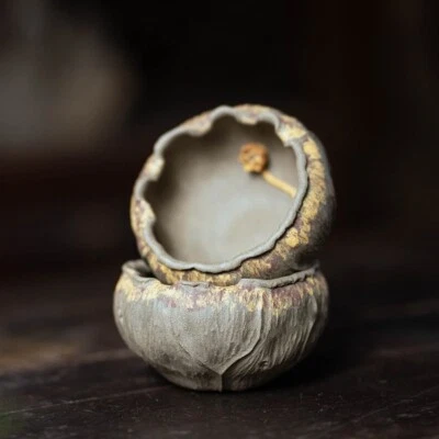 Taza de té de arcilla Yixing Zisha Qingduan hecha a mano con relieve de flores artesanales de una taza 120 ml Foto 1 de 4