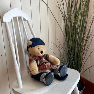 Vintage musical backpack Gurilla Biscuit, 🎶🧸Teddy Bear bag, sound, plaid shirt - Picture 1 of 13