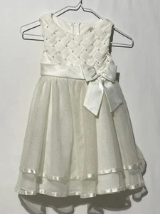 Vestido Falda 2T Ediciones Raras Flor Niña Tejido Cesta Perlas Corpiño Malla En Niveles - Imagen 1 de 7