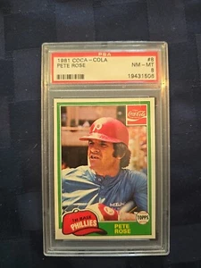 1981 Coca-Cola #8 Pete Rose 1B PSA 8 NM-MT - Picture 1 of 3