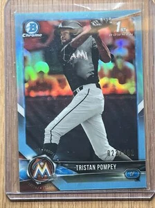 2018 Bowman Draft Chrome Sky Blue Refractor 22/402 Tristan Pompey #BDC-129 - Picture 1 of 2