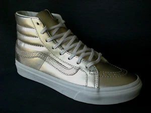 VANS SK8-Hi Slim Damen High-Top Leder Sneaker Metallic Wheat Gold/Marshallow Neu - Bild 1 von 6