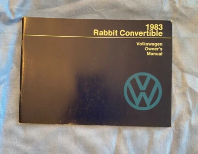 Volkswagen Rabbit 1983 convertible manual del propietario emisión del concesionario nuevo de stock Foto 1 de 4