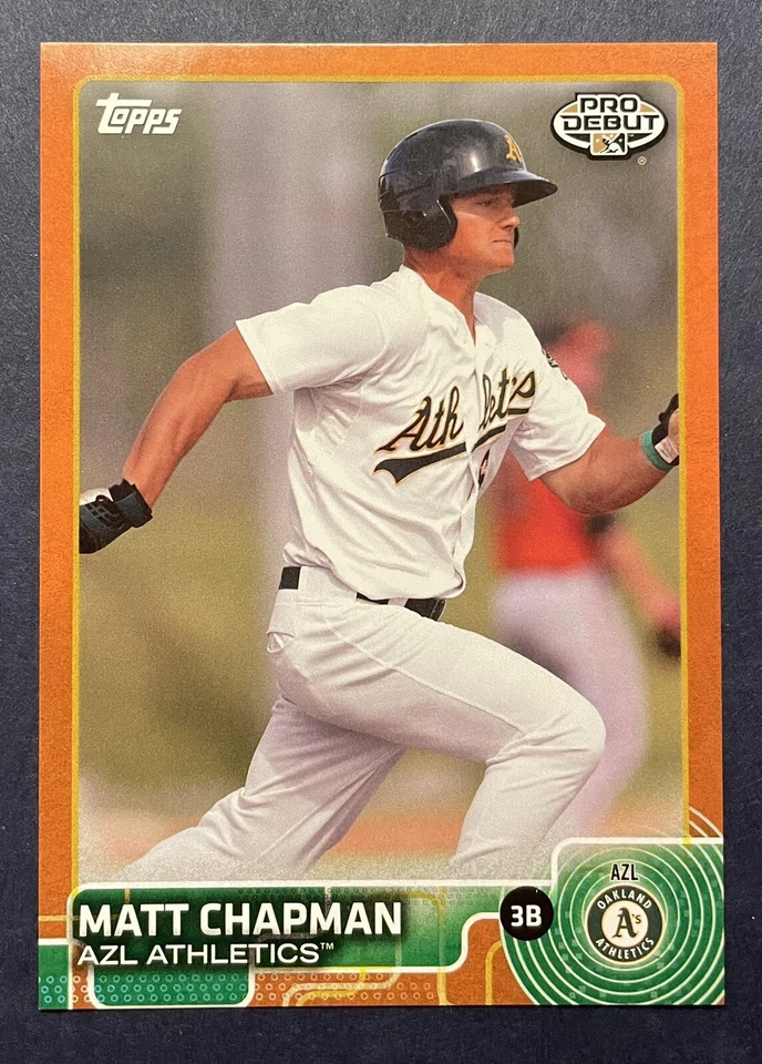 2015 Topps Pro Debut Orange #146 Matt Chapman RC Rookie SP 13/25 Rare - Image 1 of 2
