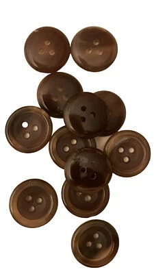 Lot of 12 Genuine  Horn Vintage Fine 3 Hole Buttons Size 30 (3/4”)  20 mm - Image 1 of 4