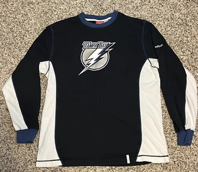 Y2K Reebok Tampa Bay Lightning NHL Long Sleeve Shirt Men’s Large 2000s Vintage - Image 1 of 4