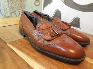 Stanley Brown Leather Kiltie Tassel Wingtip Loafers Men's 11.5N #2607/6 Italy - Picture 1 of 11