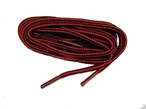 Paquete de 2 pares de botas de trabajo rojo-negro 4 mm de espesor redondas de alta resistencia rojo-negro cordones - Imagen 1 de 4