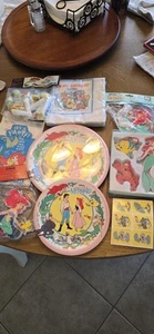Vintage Walt Disney Little Mermaid Birthday Party LOT ,Napkins,Plates & Others - Picture 1 of 8
