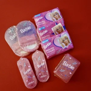 Vintage 90s Barbie Kid Care Lot- Mini Kids Toiletries Mirror Combs Bar Soap - Picture 1 of 3