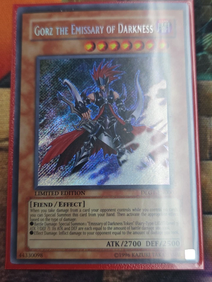 YuGiOh Gorz Emissary of Darkness DLG1-EN000 Secret Rare Limited Edition VLP - Image 1 of 1